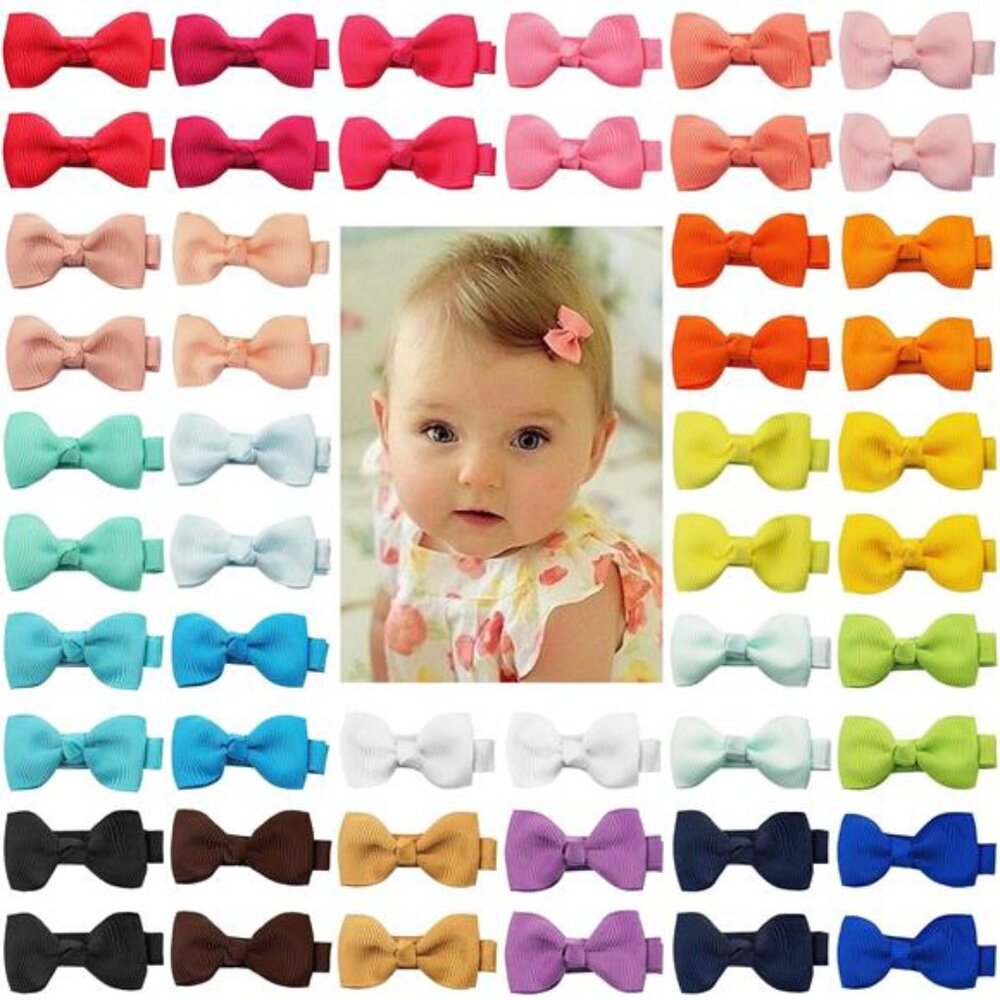 Baby Hair Clips Bows 50 Pack Toddler Infant Girls Alligator Clips 25 Colors